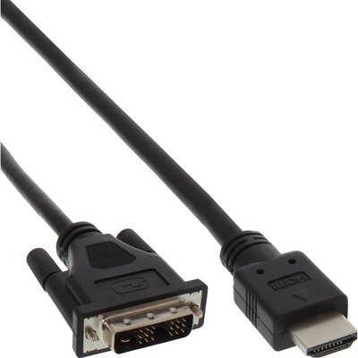 InLine® HDMI-DVI Adapterkabel, HDMI Stecker auf DVI 18+1 Stecker, 0,3m (Produktbild 1)