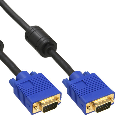 InLine® S-VGA Kabel Premium, 15pol HD Stecker / Stecker, schwarz, 2m (Produktbild 1)