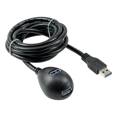 InLine® USB 3.2 Gen.1 Verl., USB A Stecker / Buchse, schwarz, mit Standfuß, 3m