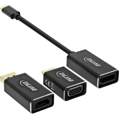 InLine® USB Display Konverter Set 6-in-1, 4K/60Hz schwarz